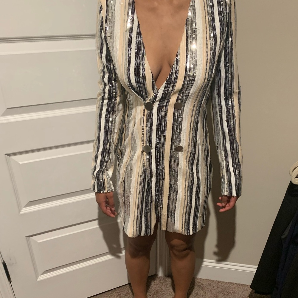 Tuxedo sequins dress